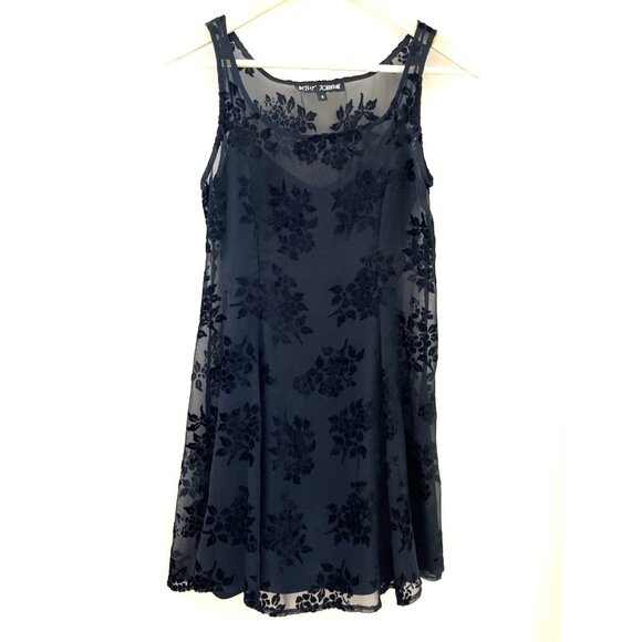 VTG Y2K Betsey Johnson Velvet Burnout Mini Dress Size 4 (Today's 0) Whimsigoth - Picture 1 of 13